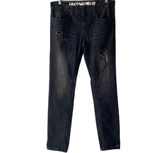 Heritage 1981 Distress Dark Gray Skinny Jeans